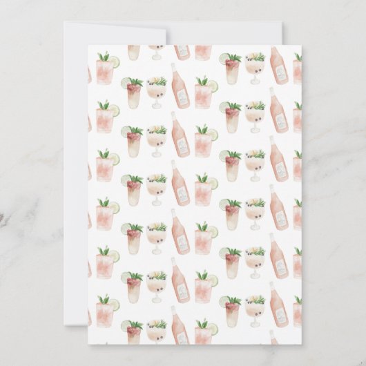 Aquarellgetränke Brautparty Party Einladung (Rückseite)