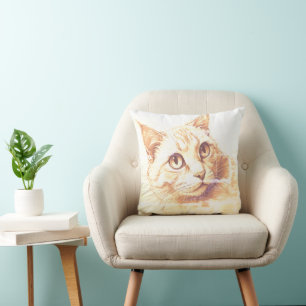 Aquarellginger Cat Art Accent Pillow Gemütliches Kissen