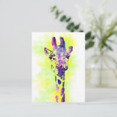 AquarellGiraffe 2 Postkarte (Stehend Vorderseite)