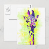 AquarellGiraffe 2 Postkarte (Vorne/Hinten)
