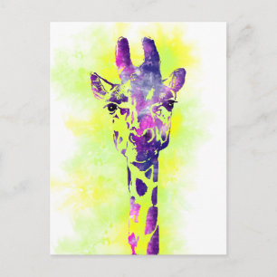 AquarellGiraffe 2 Postkarte
