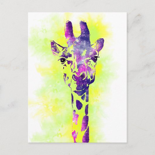 AquarellGiraffe 2 Postkarte (Vorderseite)