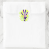 AquarellGiraffe 2 Runder Aufkleber (Tasche)