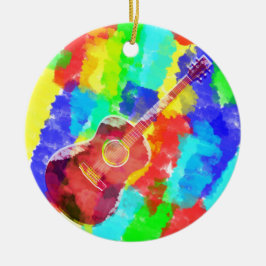 Aquarellgitarre Keramik Ornament
