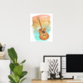 Aquarellgitarre Poster (Heimbüro)
