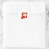 Aquarellglas mit frischer Erdbeerfruchtmarmelade Runder Aufkleber (Tasche)