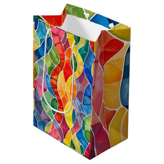 Aquarellglas Mittlere Geschenktüte (Vorderseite Schrägansicht)