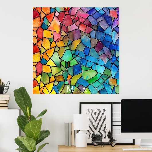 Aquarellglas Poster (Heimbüro)