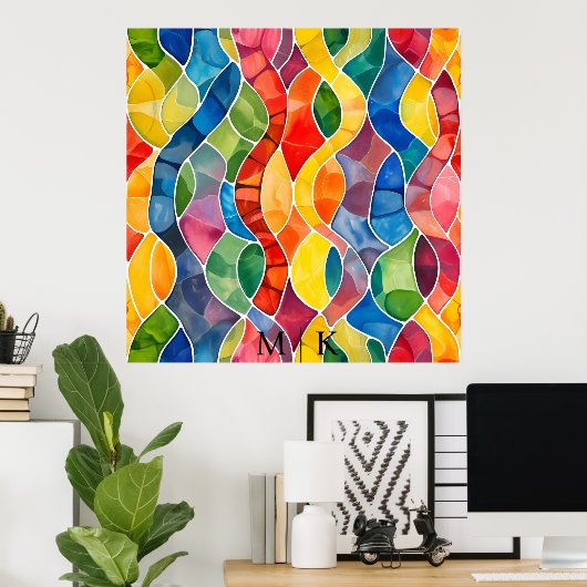 Aquarellglas Poster (Heimbüro)