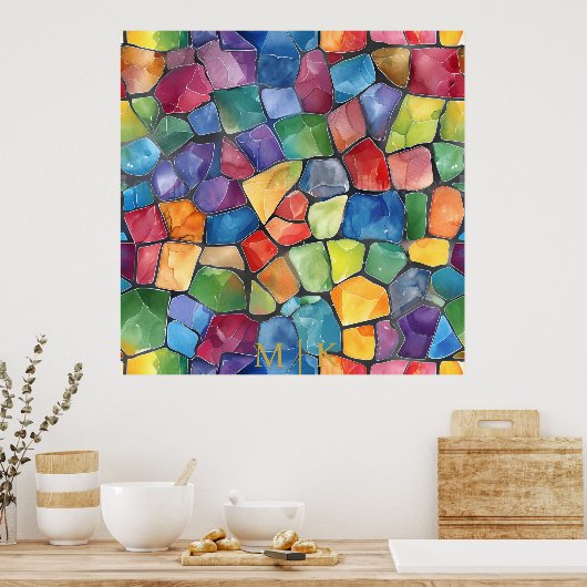 Aquarellglas Poster (Küche)