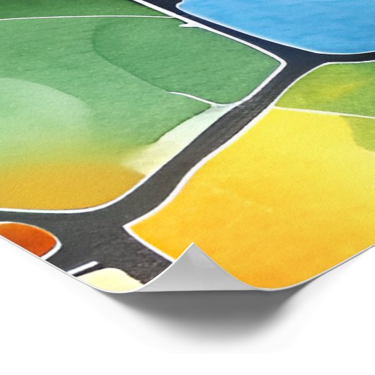 Aquarellglas Poster (Ecke)