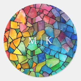 Aquarellglas Runder Aufkleber