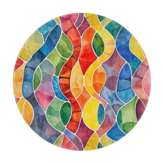 Aquarellglas Schneidebrett (Vorderseite)