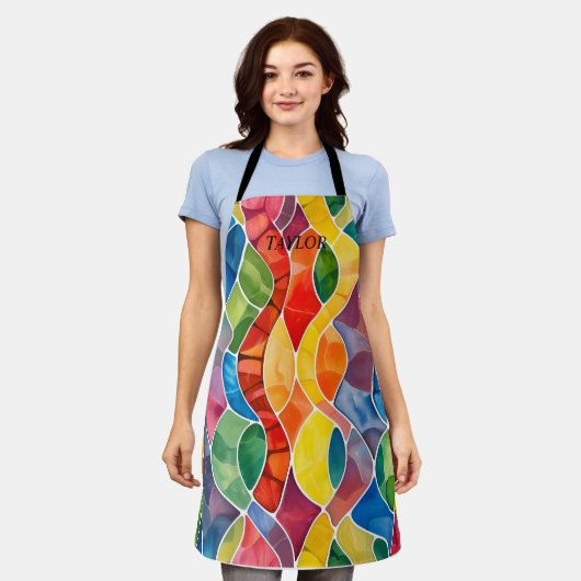 Aquarellglas Schürze (Getragen)