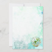 Aquarellglas Terrarium Succulents Wedding Einladung (Rückseite)