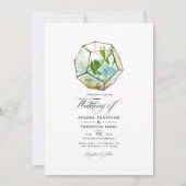 Aquarellglas Terrarium Succulents Wedding Einladung (Vorderseite)