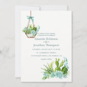 Aquarellglas Terrarium Succulents Wedding Einladung (Vorderseite)