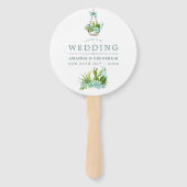 Aquarellglas Terrarium Succulents Wedding Fächer (Vorderseite)