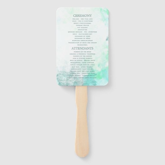 Aquarellglas Terrarium Succulents Wedding Fächer (Rückseite)