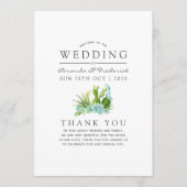 Aquarellglas Terrarium Succulents Wedding Programm (Vorderseite)