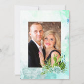 Aquarellglas Terrarium Succulents Wedding Save The Date (Rückseite)