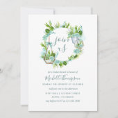 Aquarellglas Terrarium Sukkuläres Brautparty Einladung (Vorderseite)