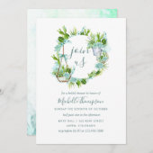 Aquarellglas Terrarium Sukkuläres Brautparty Einladung (Vorne/Hinten)