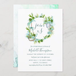 Aquarellglas Terrarium Sukkuläres Brautparty Einladung