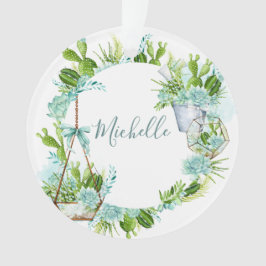 Aquarellglas Terrarium Sukkulturen Ornament