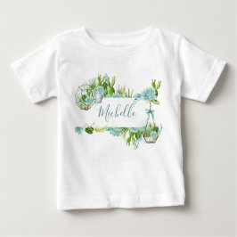 Aquarellglasterrarium Succulents Babydusche Baby T-shirt