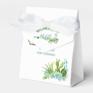 Aquarellglasterrarium Succulents Babydusche Geschenkschachtel