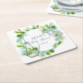 Aquarellglasterrarium Succulents Babydusche Rechteckiger Pappuntersetzer (angewinkelt)