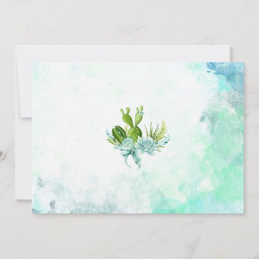 Aquarellglasterrarium Sukkulärer Abschluss Einladung (Rückseite)