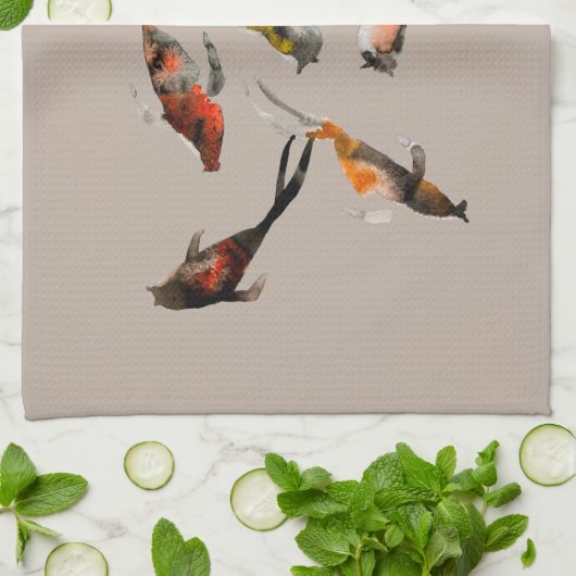 Aquarellgold Geschirrtuch (Gefaltet)