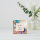 Aquarellgold Imitate Folie moderne Loyalitätskarte Quadratische Visitenkarte (Stehend Vorderseite)