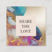 Aquarellgold Imitate Folie moderne Loyalitätskarte Quadratische Visitenkarte (Vorderseite)