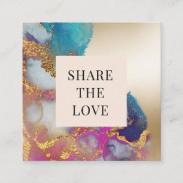 Aquarellgold Imitate Folie moderne Loyalitätskarte Quadratische Visitenkarte