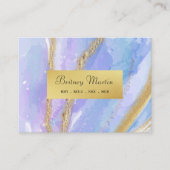 Aquarellgold und blaue Visitenkarte (Vorderseite)