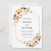 Aquarellgold und geometrische Hochzeit Einladung (Vorderseite)