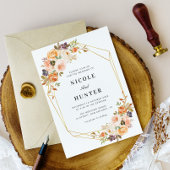 Aquarellgold und geometrische Hochzeit Einladung