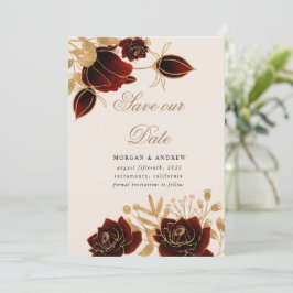 Aquarellgolden-Rose Save the Date Einladung
