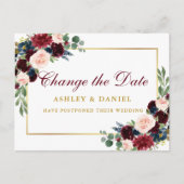 Aquarellgoldfarben ändern das Datum Postkarte (Vorderseite)