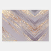 Aquarellgoldfarbene, rosa, graue Metallfolie Geschenkpapier Set (Vorderseite)