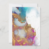 Aquarellgoldfolie Quinceanera Einladung (Rückseite)