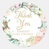 Aquarellgoldgeflecht Runder Aufkleber (Vorderseite)