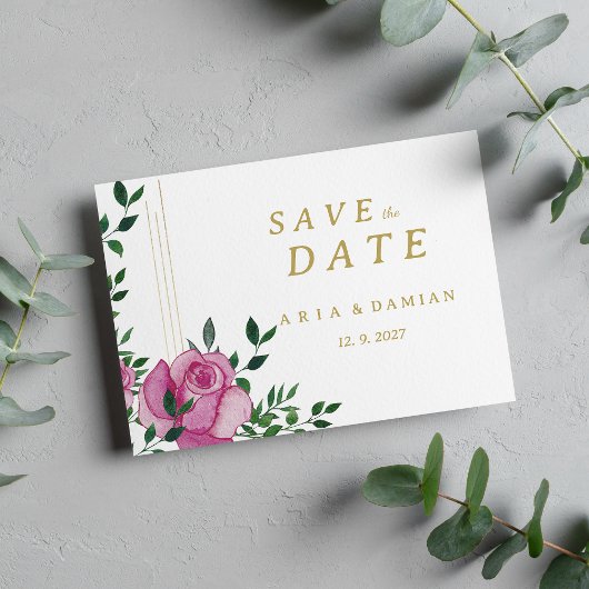Aquarellgoldgelb Save the Date Einladung