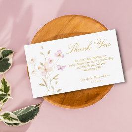 Aquarellgoldgrün Danke, Baby Dusche Mitteilungskarte