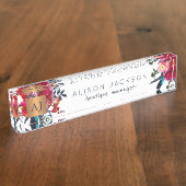 Aquarellgoldkupfer in Roter See mit Monogramm Namensplakette (Seite)