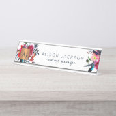 Aquarellgoldkupfer in Roter See mit Monogramm Schreibtischnamensplakette (Vorderseite )