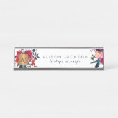 Aquarellgoldkupfer in Roter See mit Monogramm Schreibtischnamensplakette (Vorderseite )